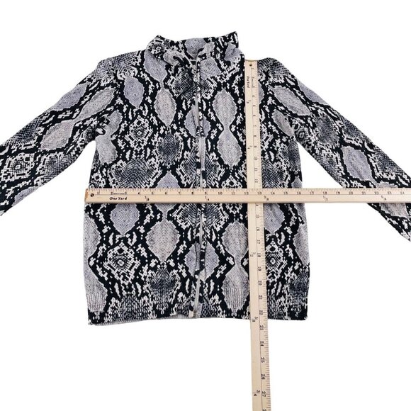 Soma Intimates Womens Black & White Snake Print Zip-Up Jacket S - Picture 4 of 6